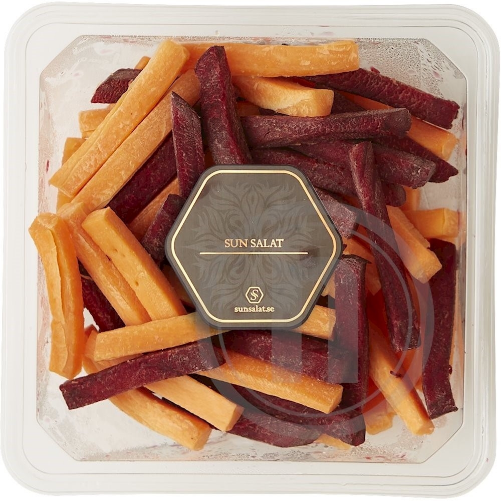 Sun salat Gulerod- og rødbede fries