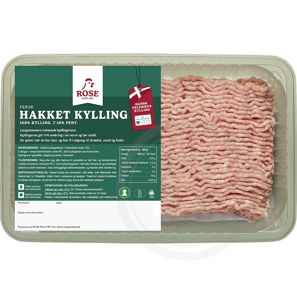 Rose Hakket Kyllingekød 7-10%