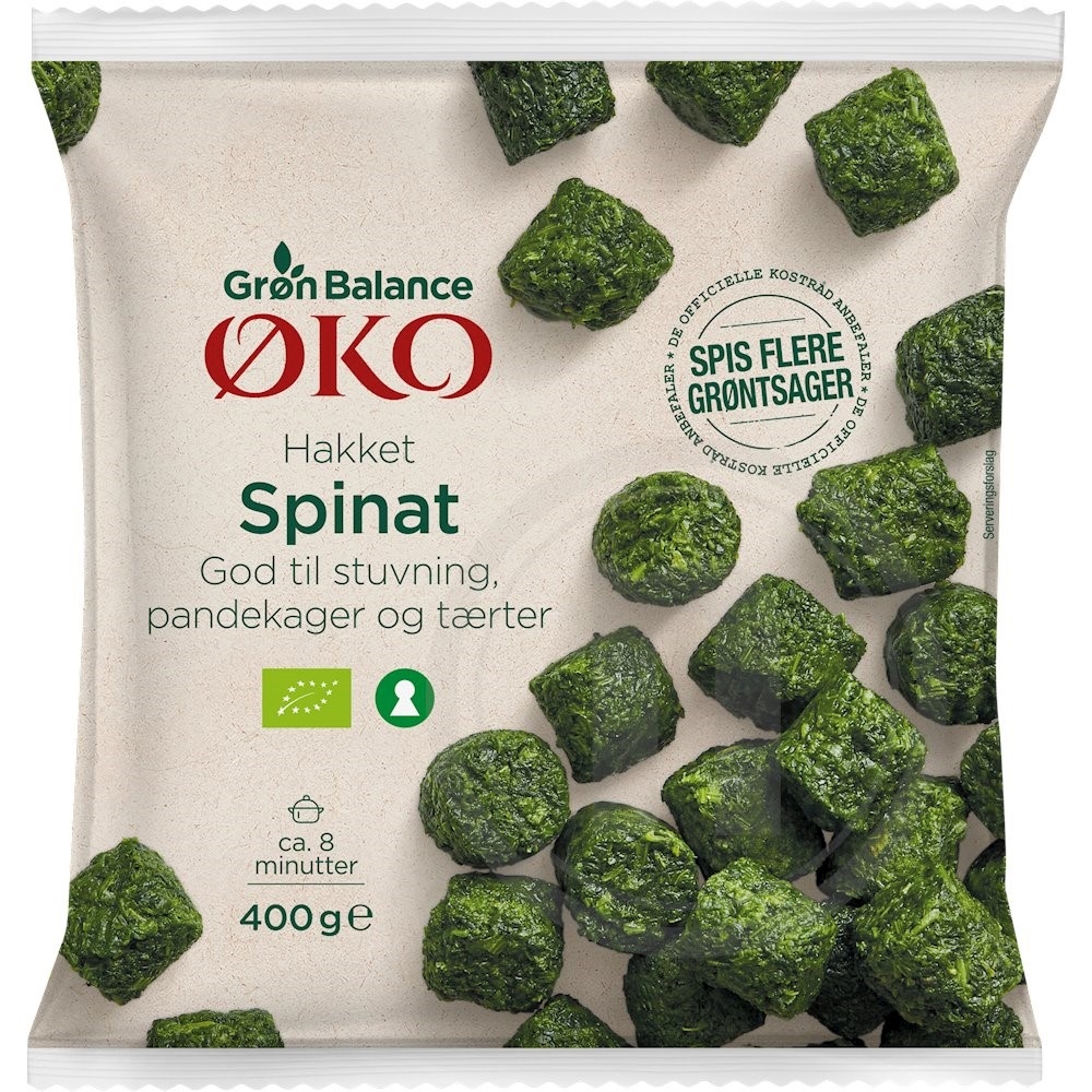 Hakket spinat øko.