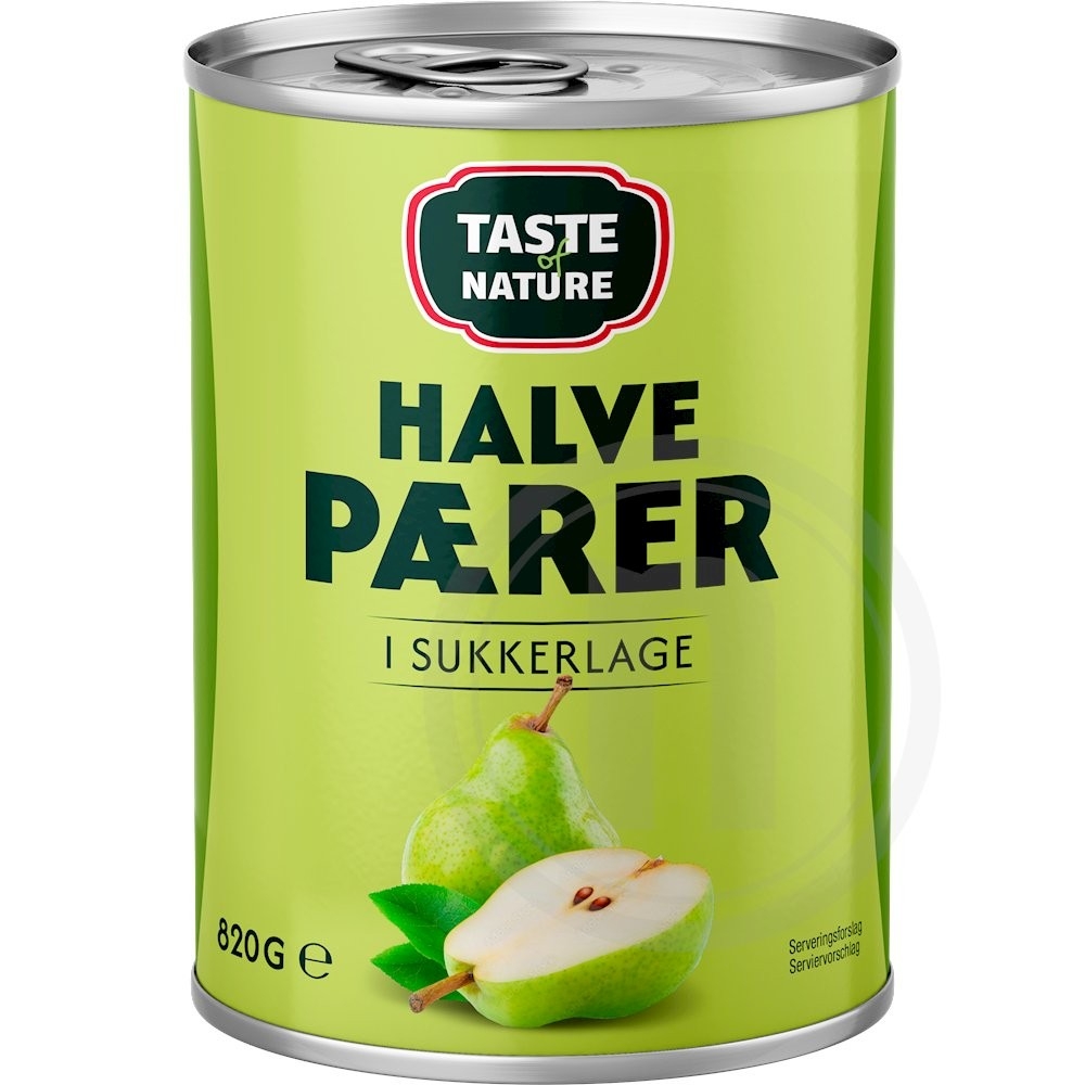 Halve pære i sukkerlage