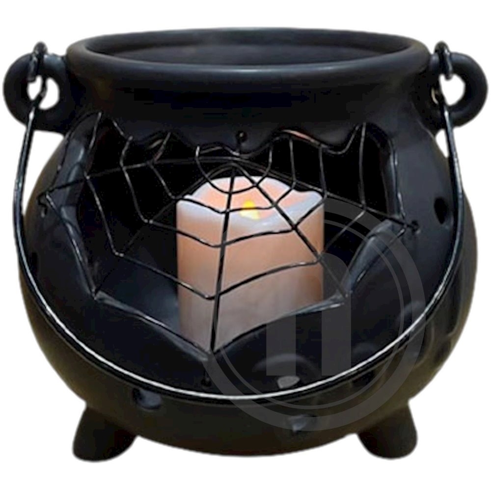 Heksekedel lanterne m. LED