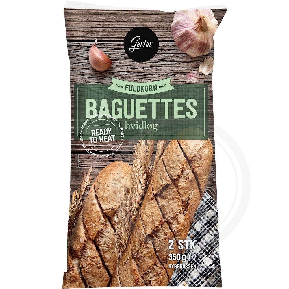 Hvidløgsbaguettes (fuldkorn)