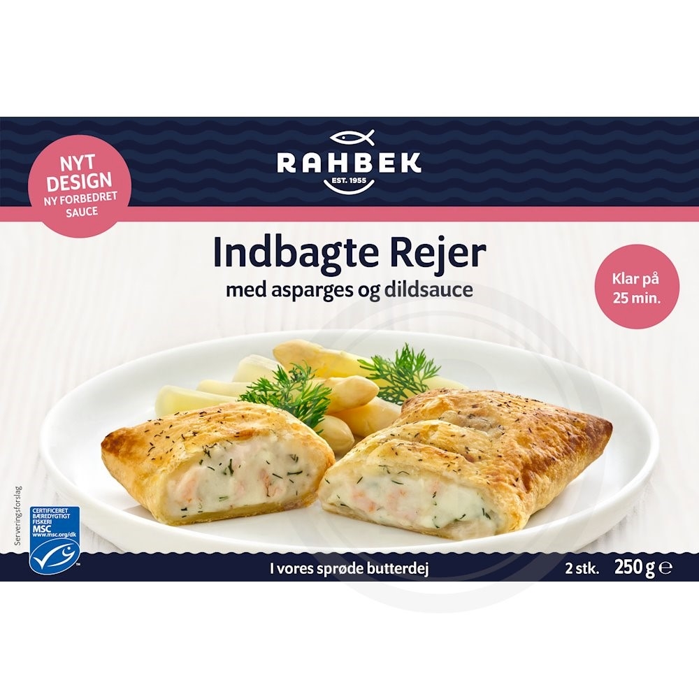 Rahbek Indbagte rejer med asparges