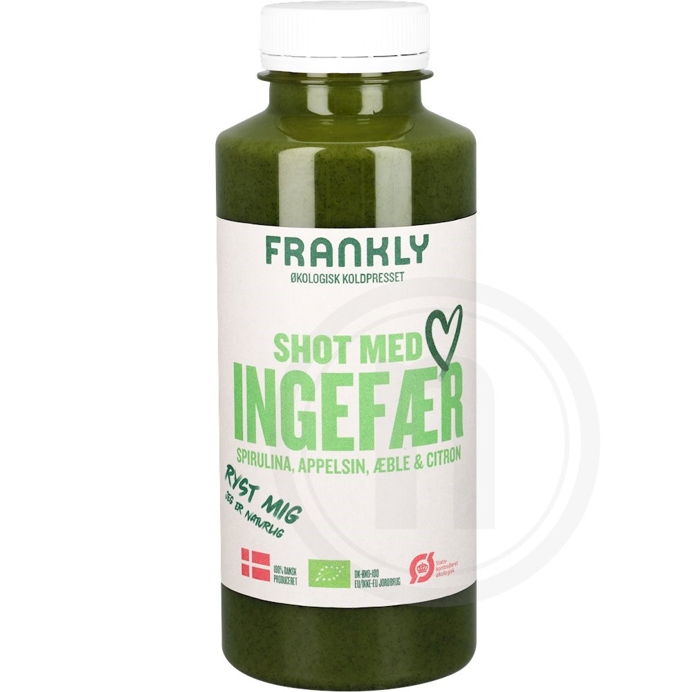 Ingefærshot m. spirulina øko.
