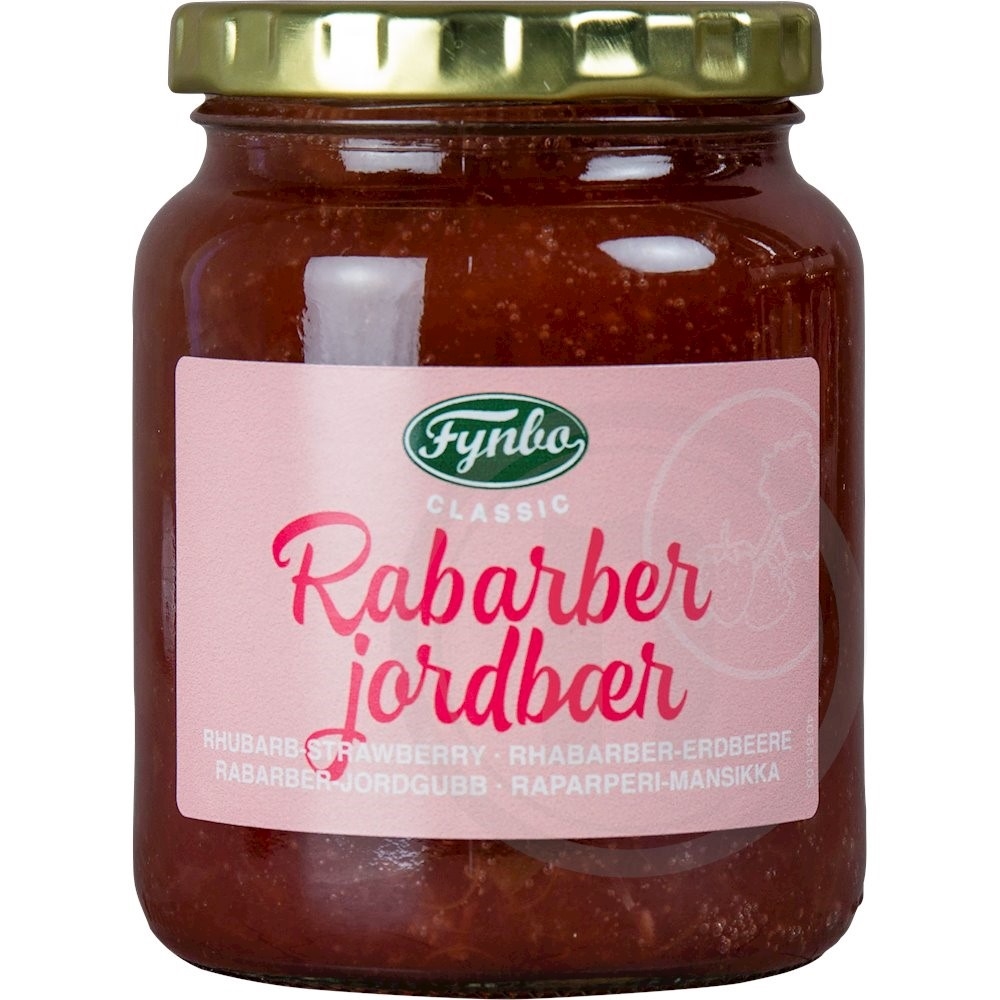 Fynbo Jordbær og Rabarber Marmelade