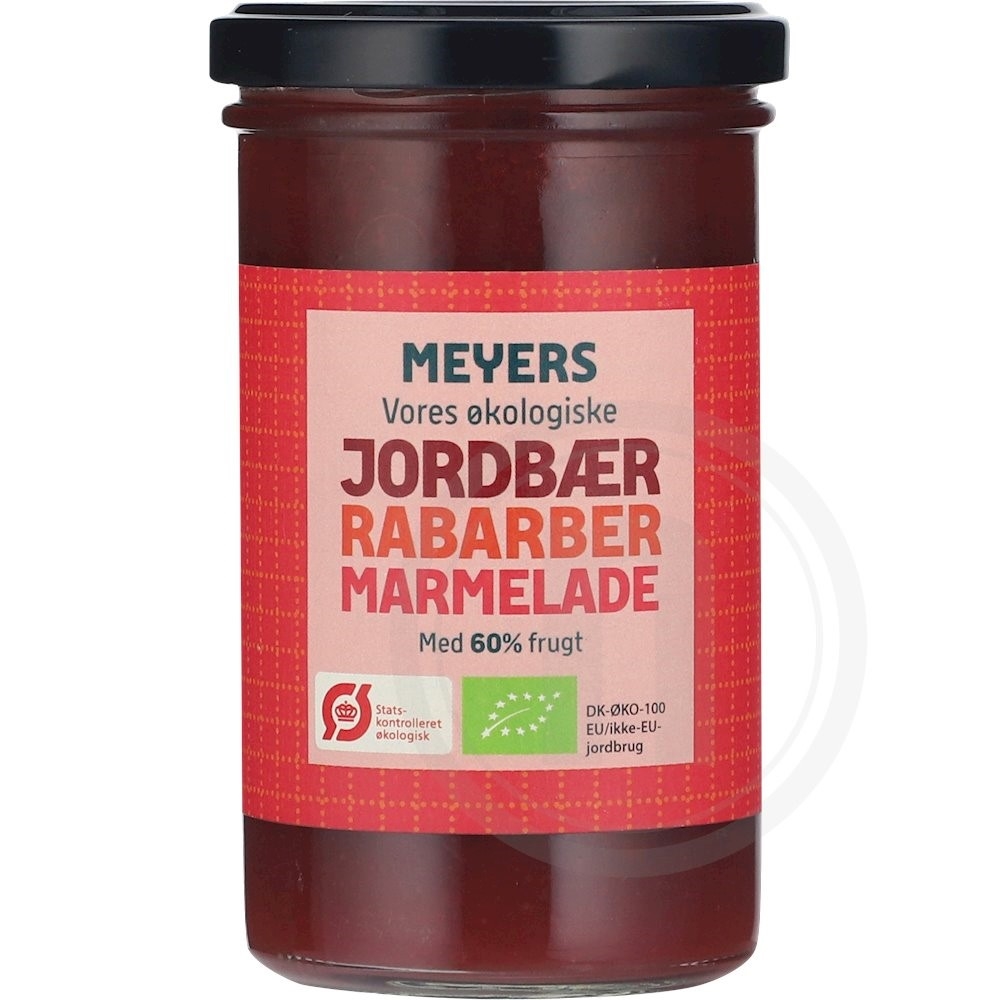Jordbær-rabarbermarmelade øko.