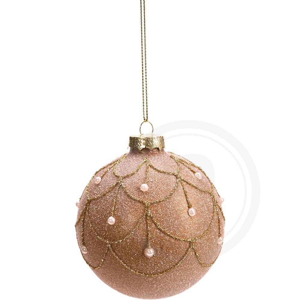 Det Gamle Apotek Julekugle med pynt (brun)