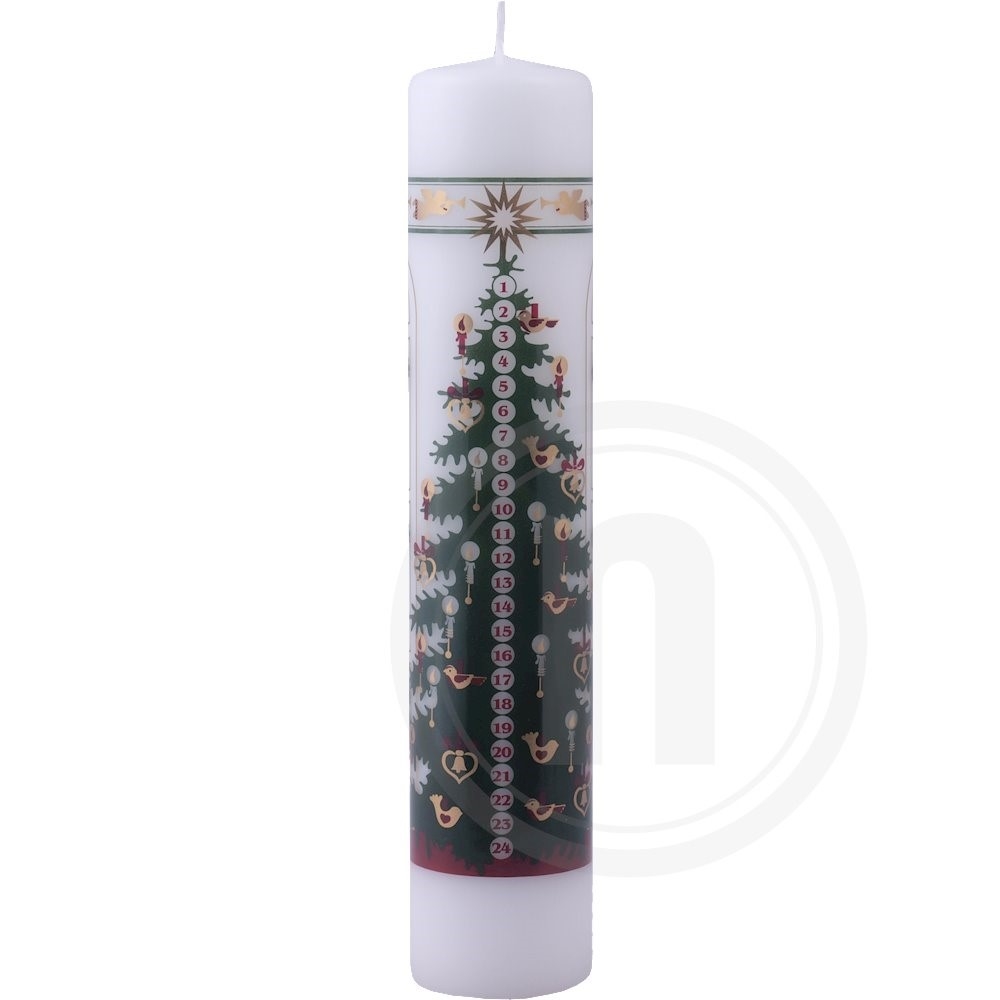 Kalenderlys juletræ (hvid)
