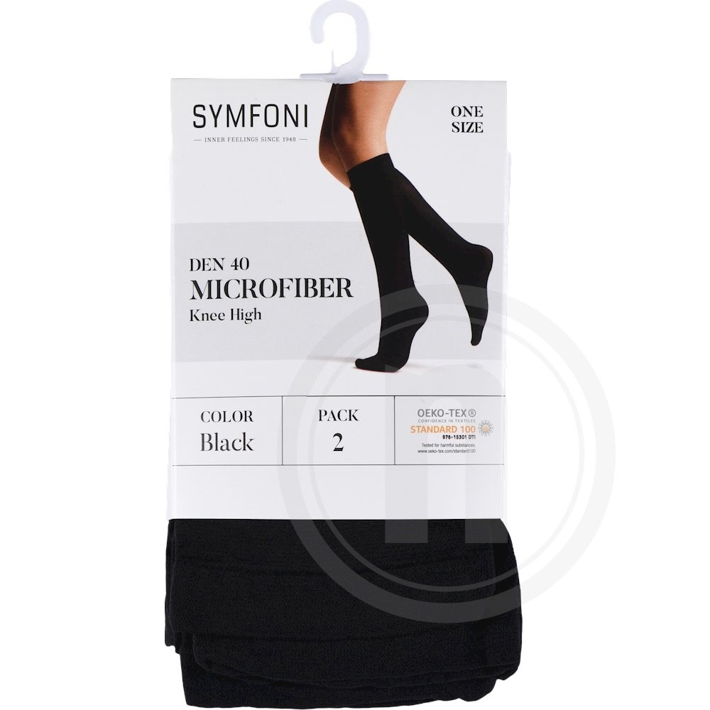 Symfoni Knæstrømper sort one size 2 par