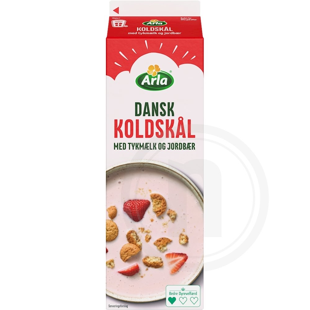 Koldskål m. tykmælk og jordbær