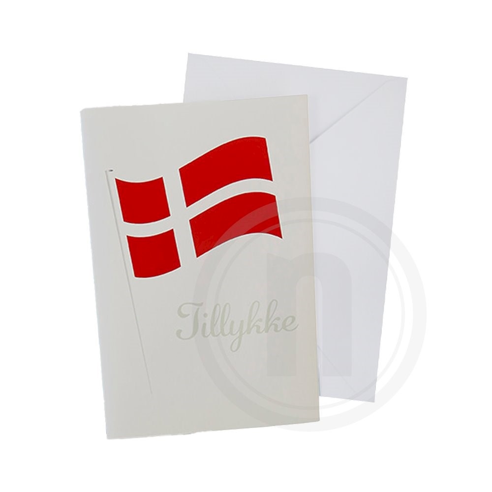 Kort m. kuvert (flag)