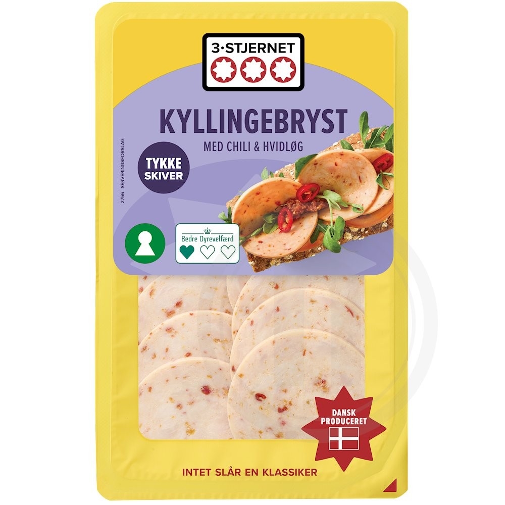 Kyllingebryst i skiver