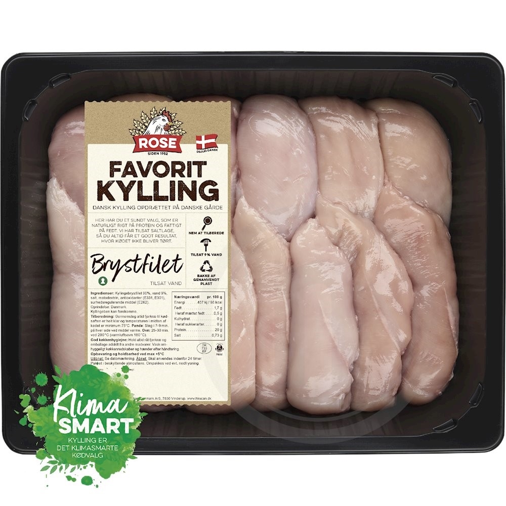 Kyllingebrystfilet, 1,8 kg / tilsat lage / Sidste anv. dato: 28-12-2025