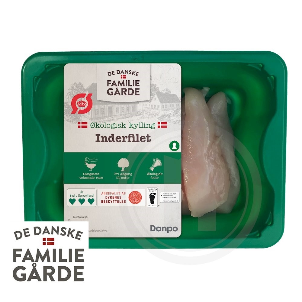 Danske Familiegårde Kyllingeinderfilet Øko. 275 g