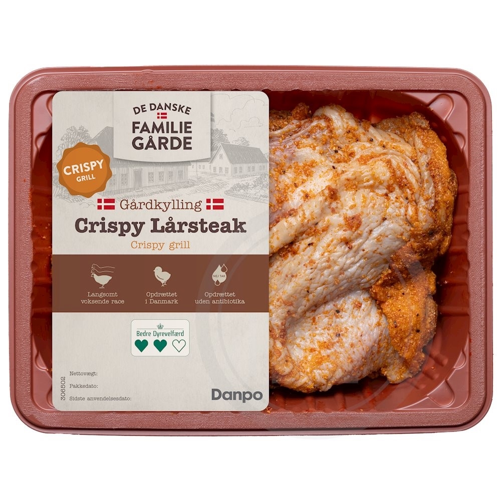 Danske Familiegårde Kyllingelårsteaks Crispy 350 g
