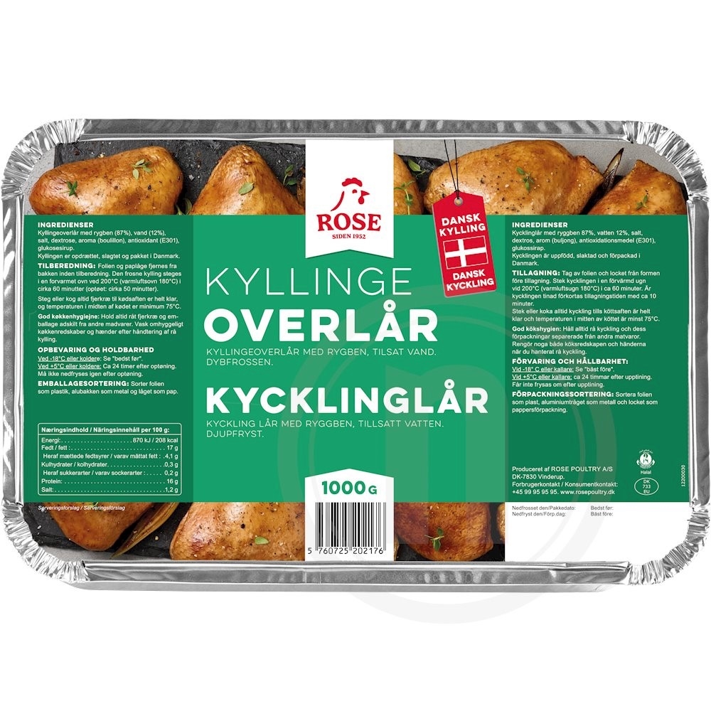 Kyllingeoverlår m. rygben