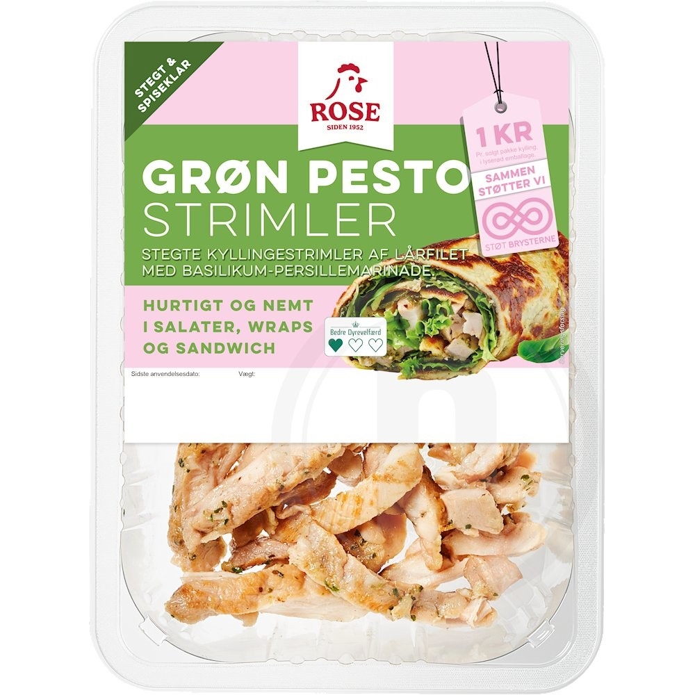 Rose Kyllingestrimler Stegt med Pesto