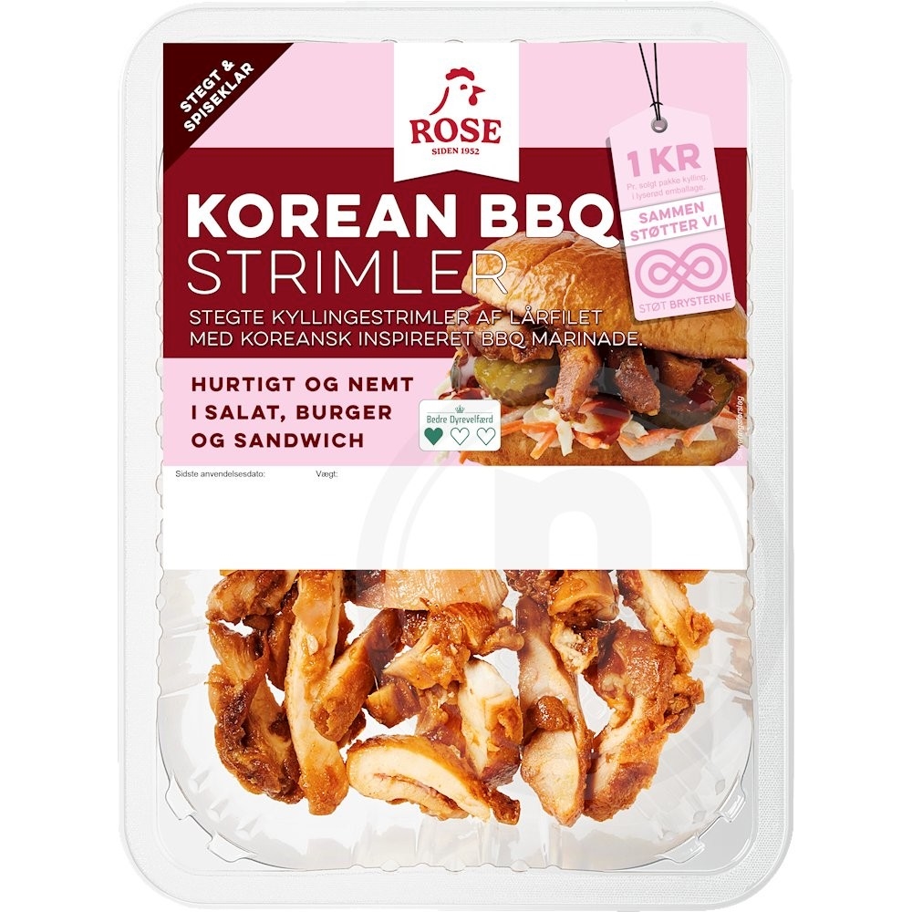 Rose Kyllingestrimler Stegt med Korean BBQ