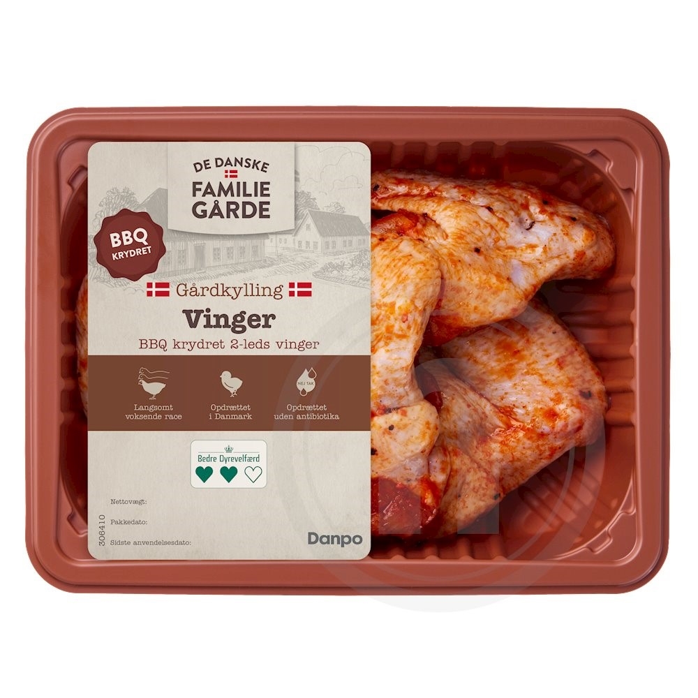 Danske Familiegårde Kyllingevinger BBQ 450 g