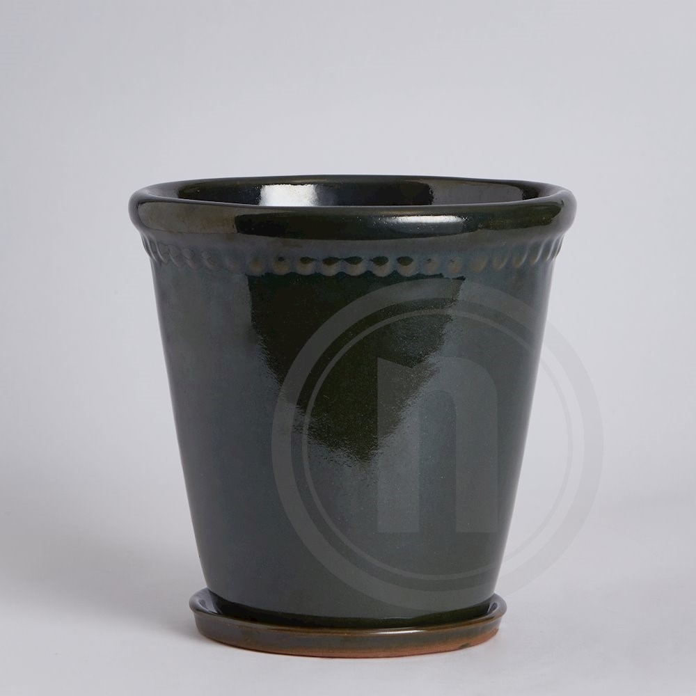 Lace Potte Glazed Dark Green