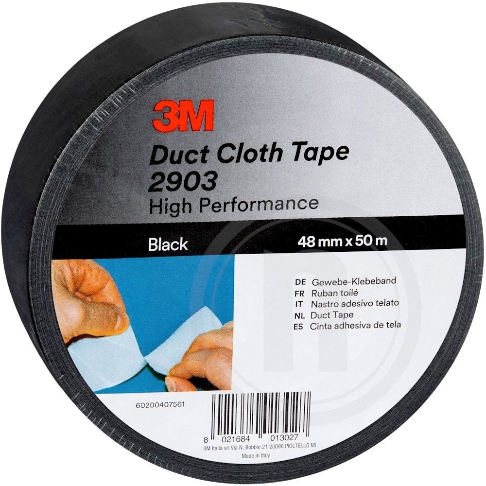 3M Lærredstape Sort 4,8 cm x 50 m