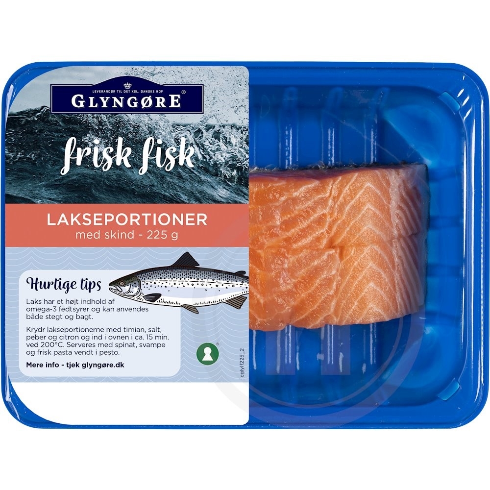 Glyngøre Lakseportioner med skind 225 g