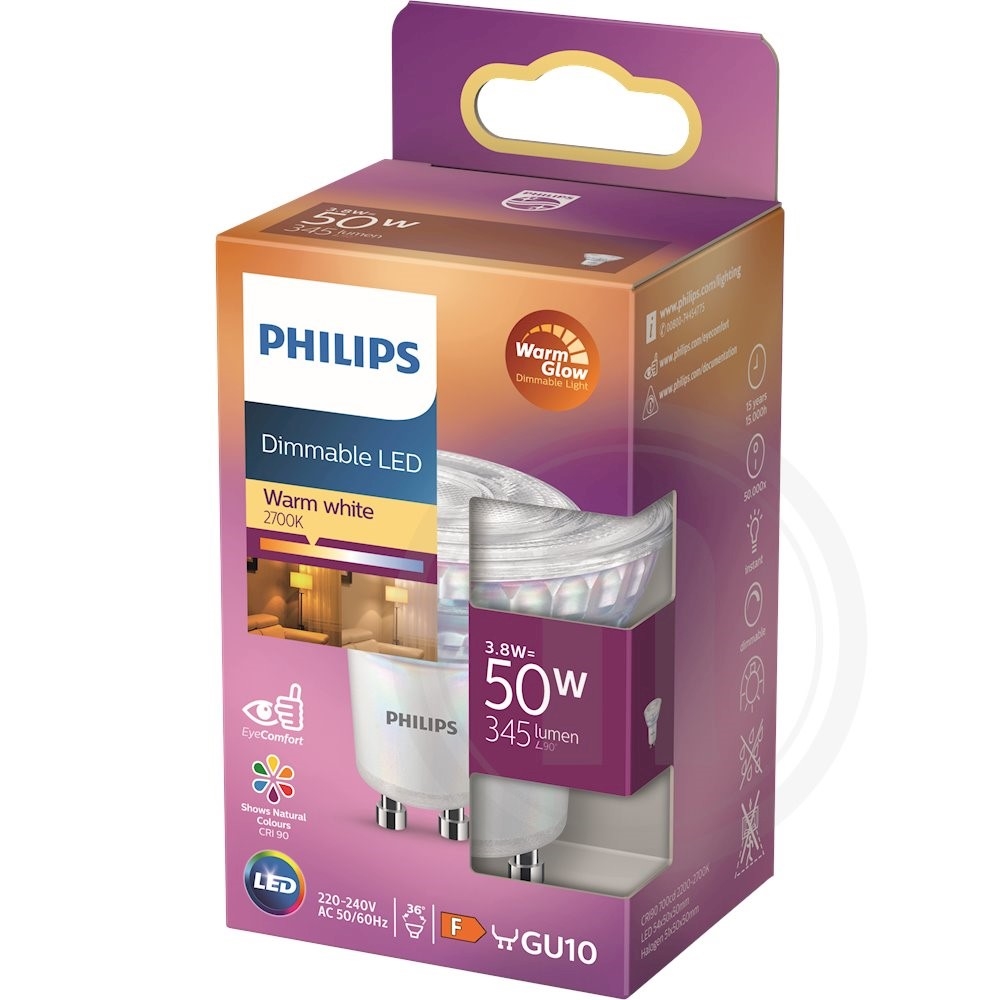 Philips LED 50W GU10 Spot Varm Hvid