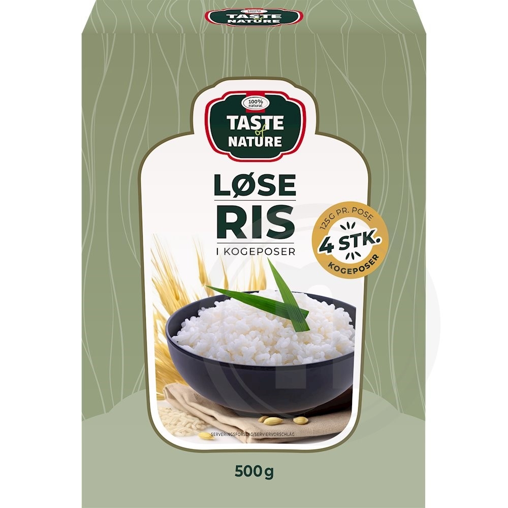 Løse ris i kogepose