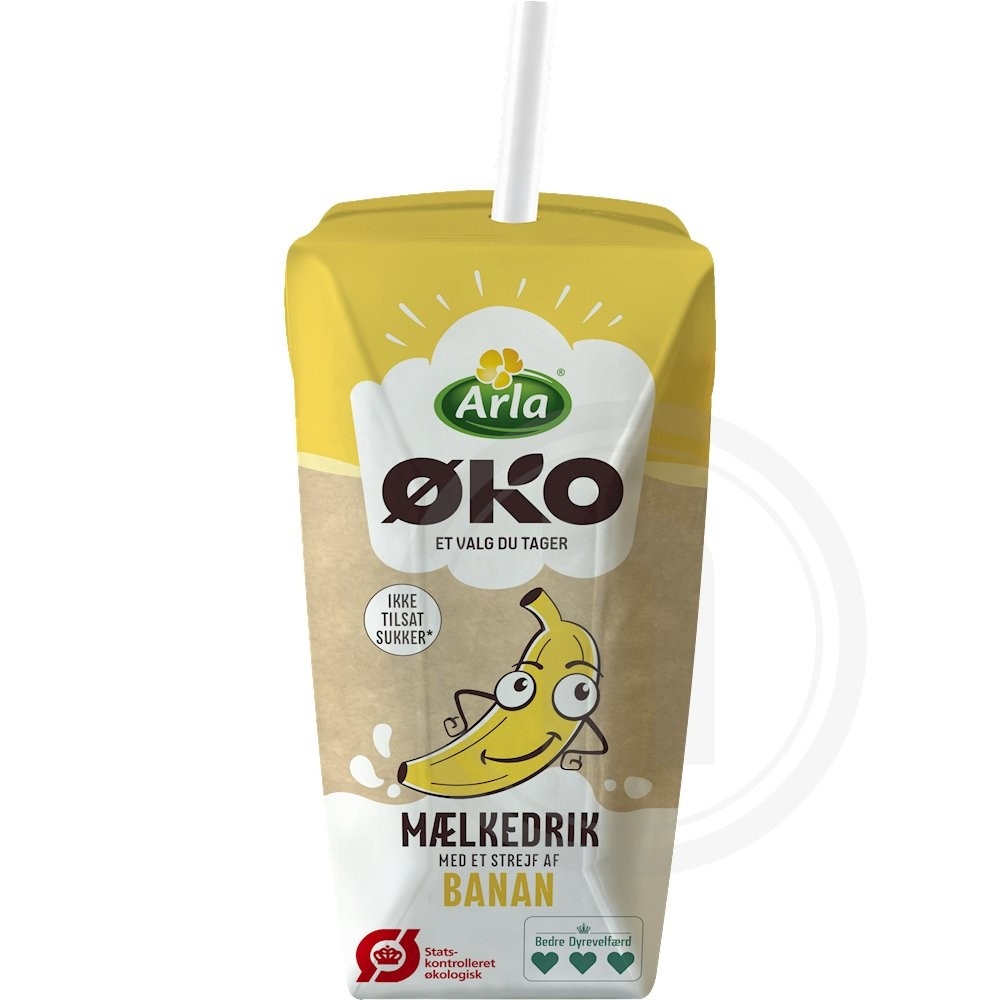 Mælkedrik m. banansmag – produktbillede