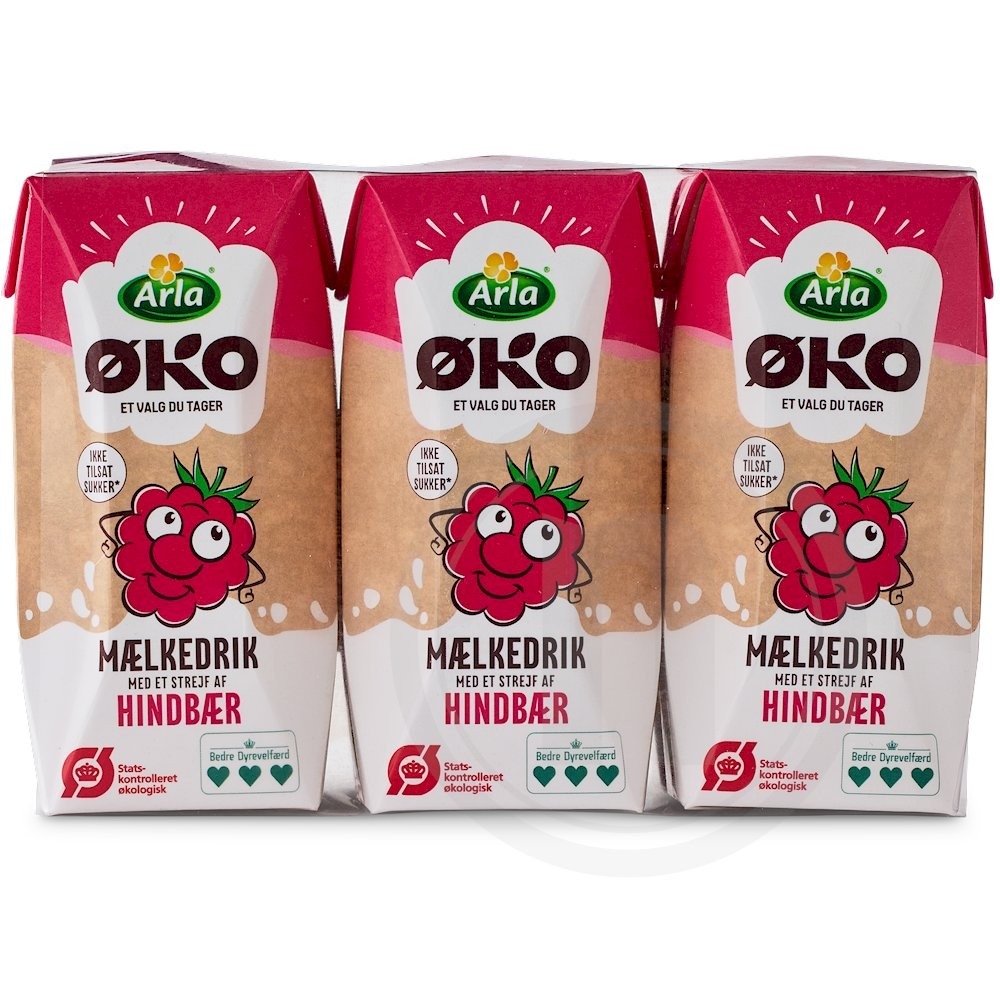 Mælkedrik m. hindbærsmag