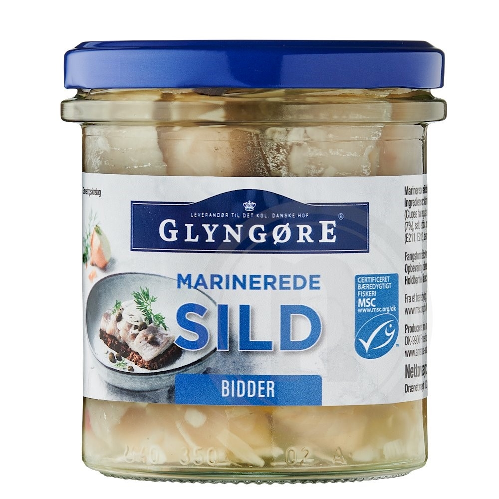 Marinerede sild i bidder