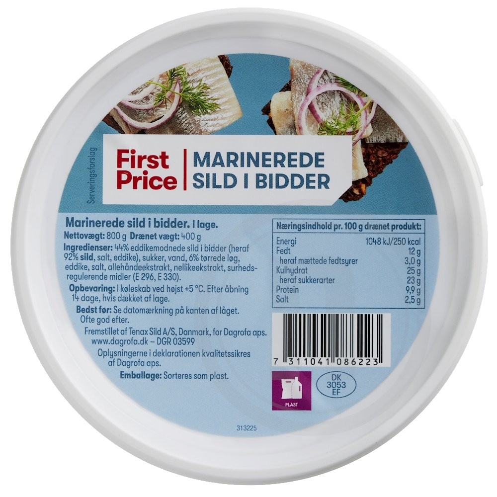 Marinerede sild i bidder