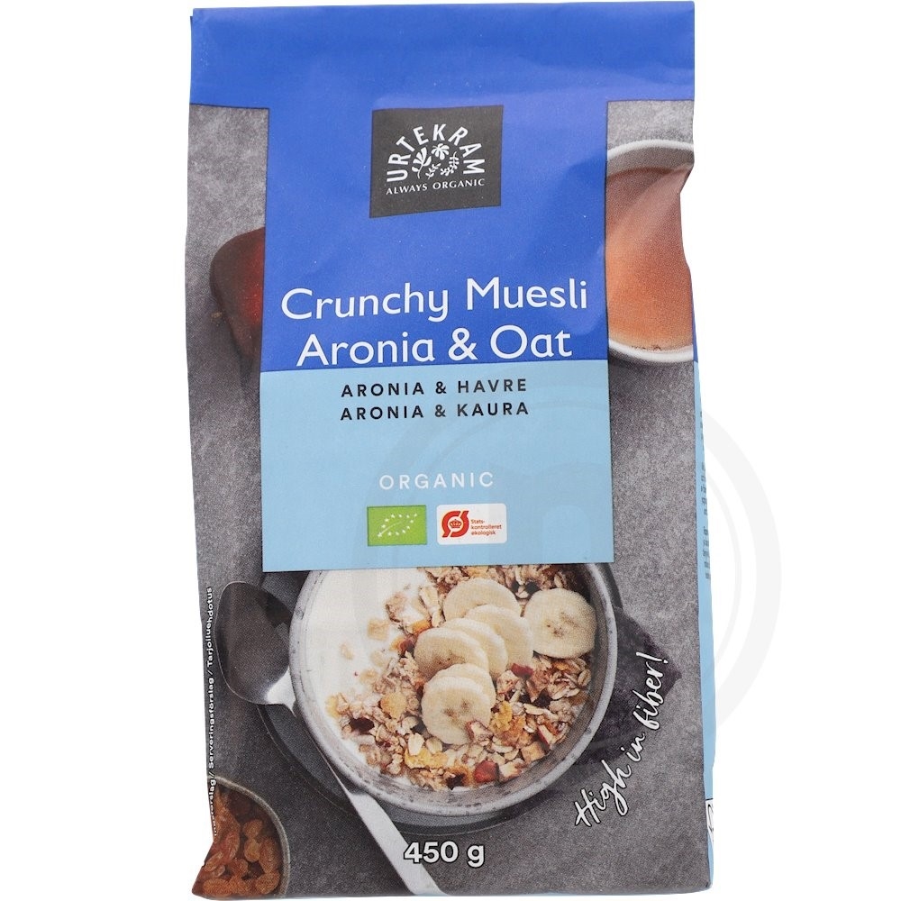 Urtekram Muesli med Aronia og Havre Øko.
