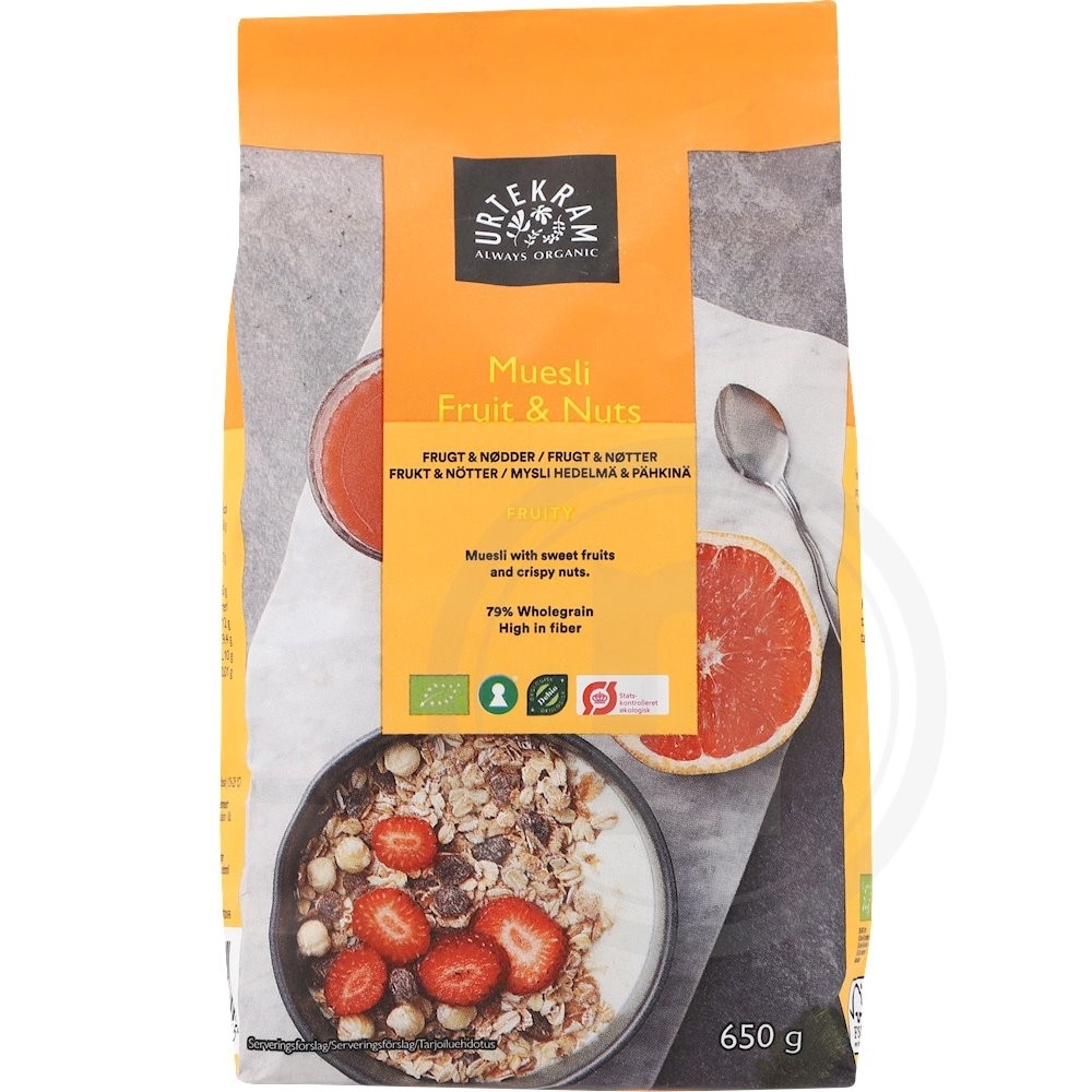 Müsli m. frugt og nødder øko.