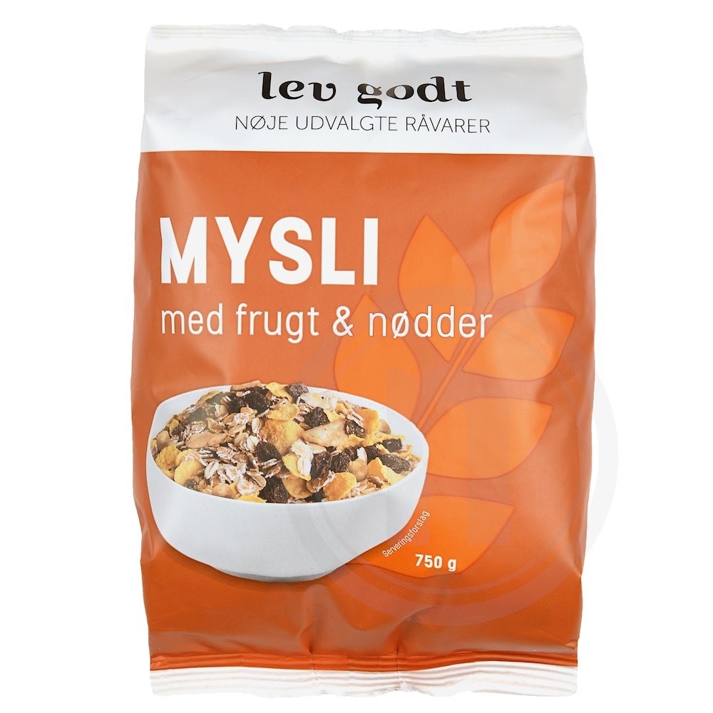 Lev Godt Mysli med frugt og nødder