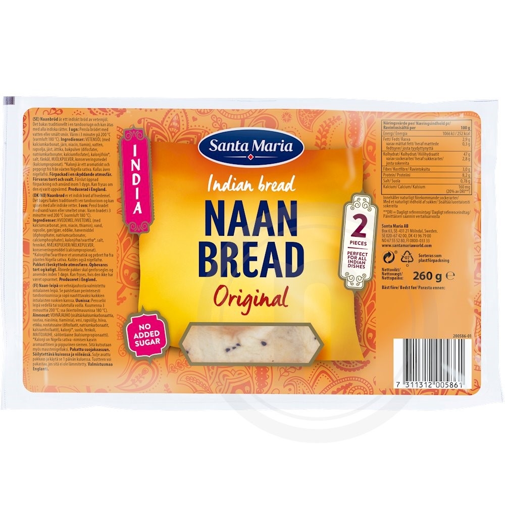 Santa Maria Naanbrød 2 stk 260 g