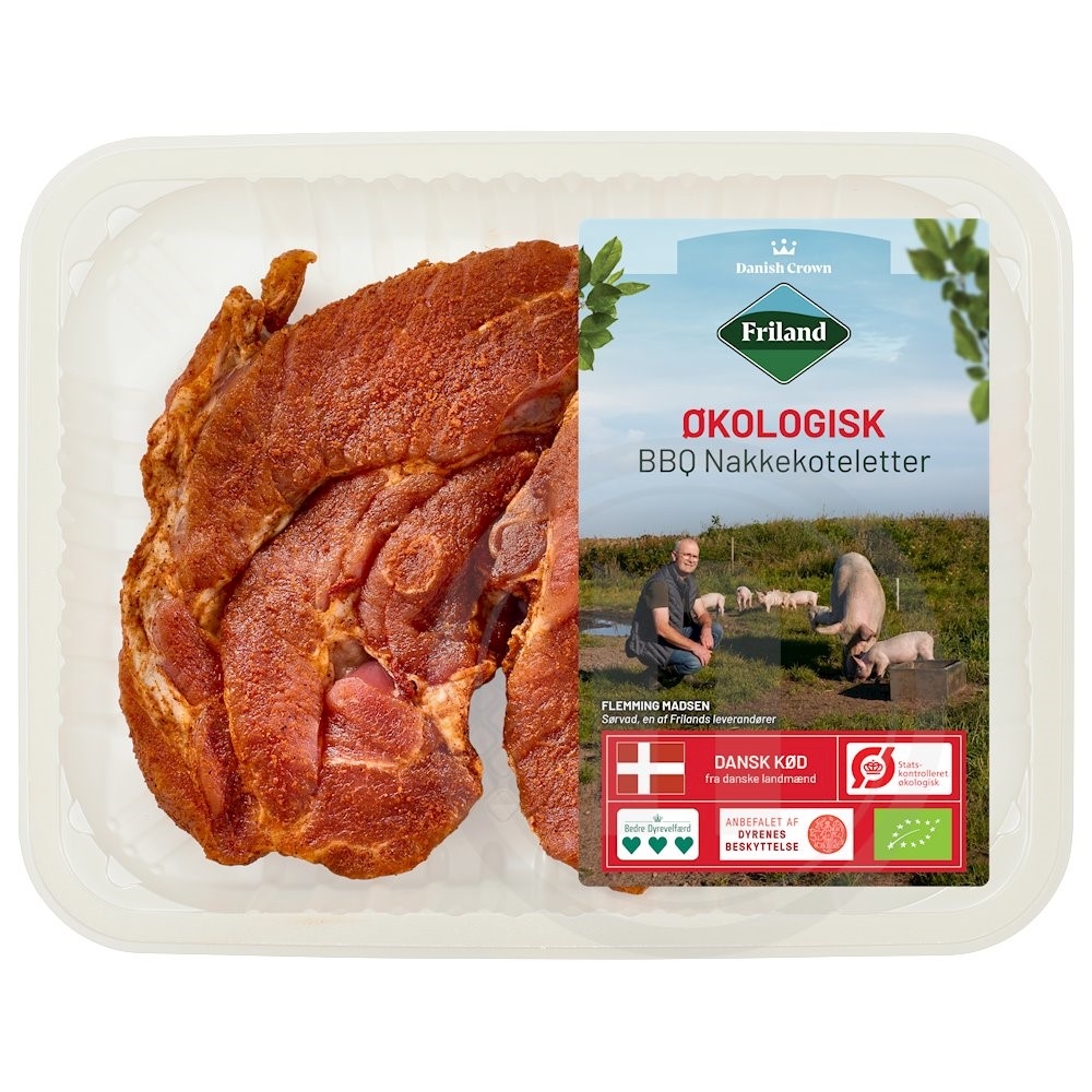 Friland Nakkekoteletter med BBQ øko.