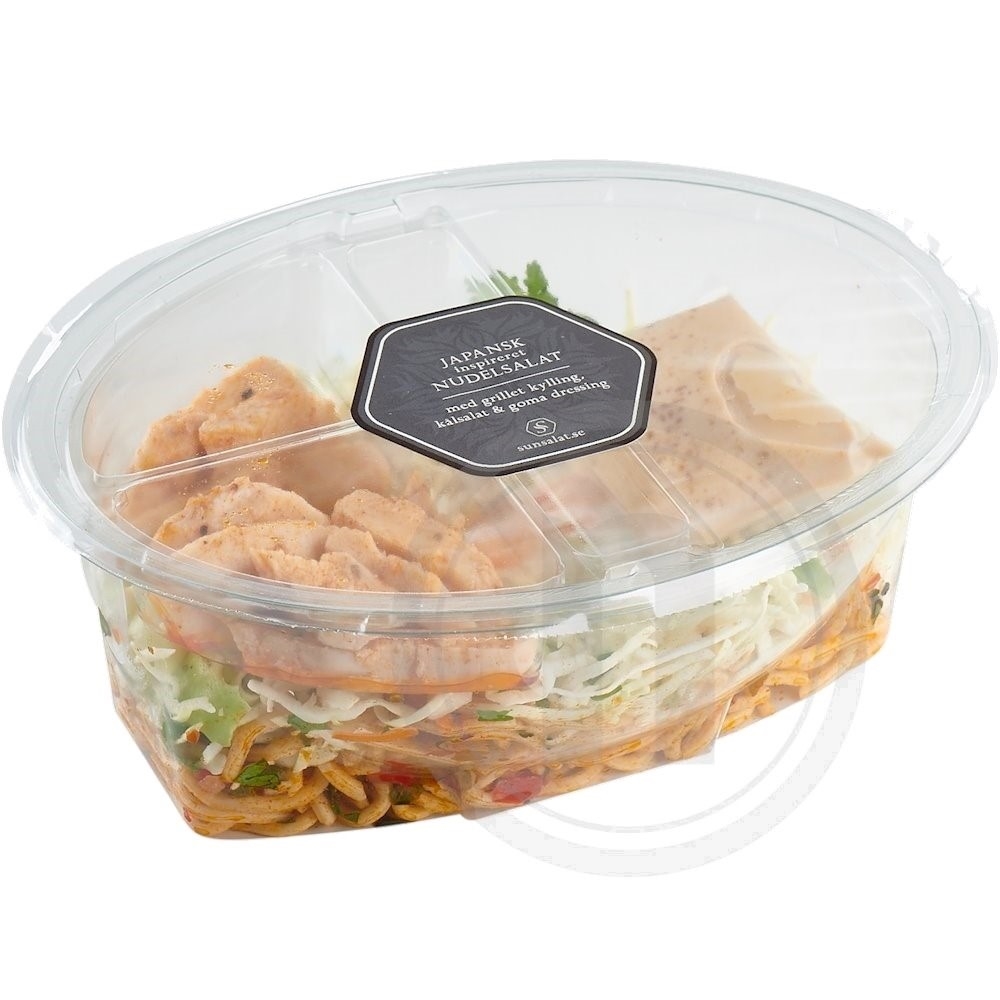 Nudelsalat m. grillet kylling