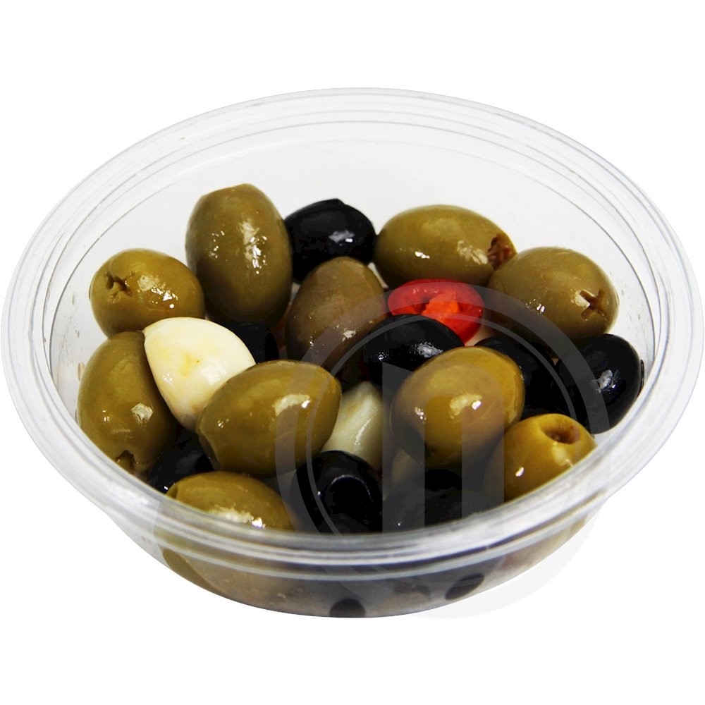 Oliven mix stærk med chili og hvidløg