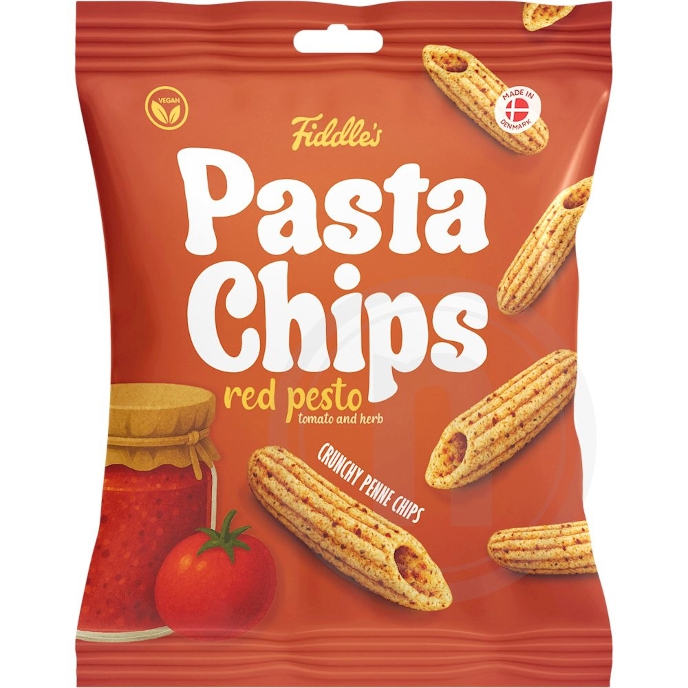Pasta chips m. rød pesto