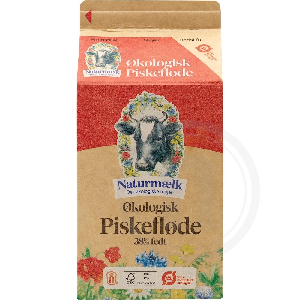 Naturmælk Piskefløde 38% Øko