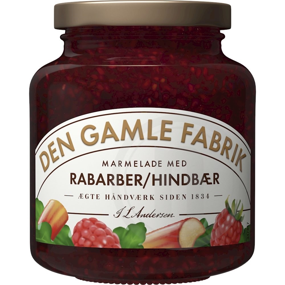 Den Gamle Fabrik Rabarber og hindbærmarmelade