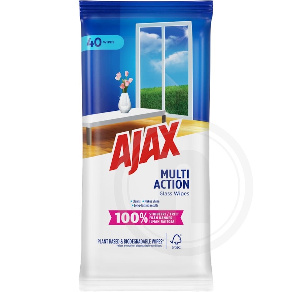 Ajax Rengøringsservietter til glas