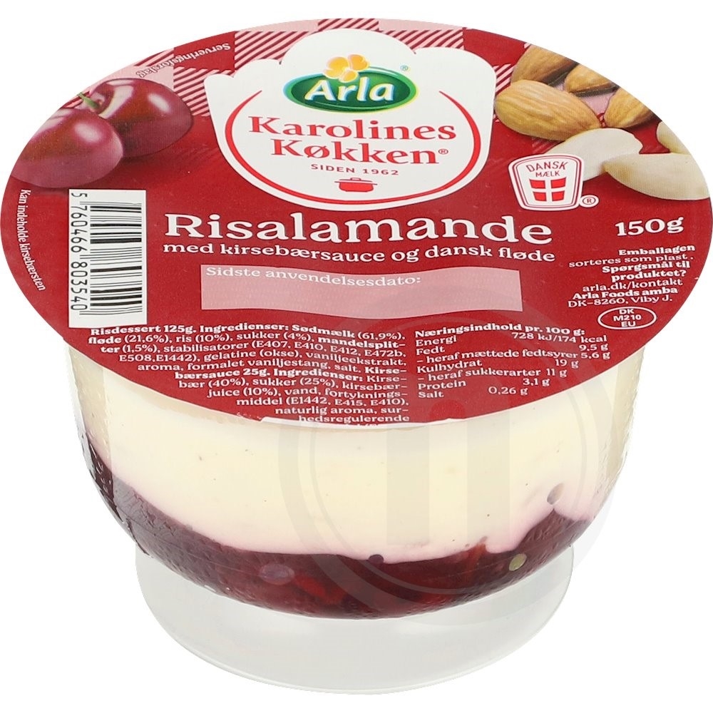 Arla Karolines Køkken Risalamande med kirsebærsauce 150 g