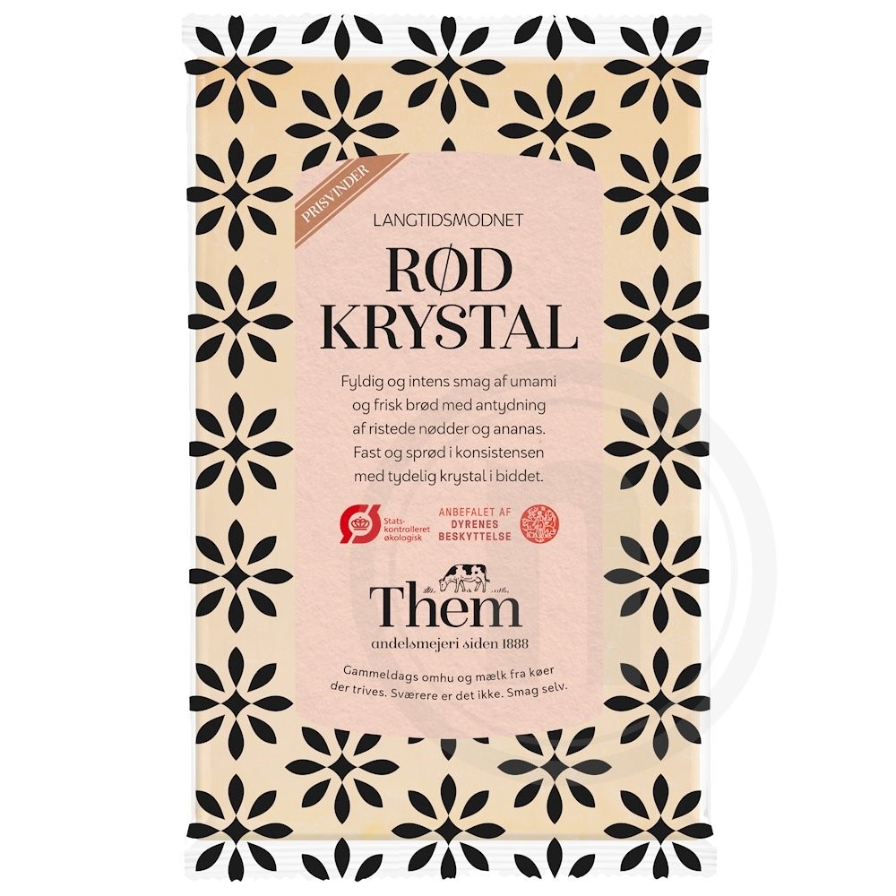 Rød krystal i stykke øko.