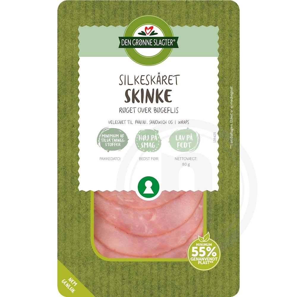 Røget skinke (silkeskåret), 80 g / Den Grønne Slagter