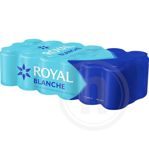 Royal Blanche (dåse) fra Royal Beer – Leveret med nemlig.com