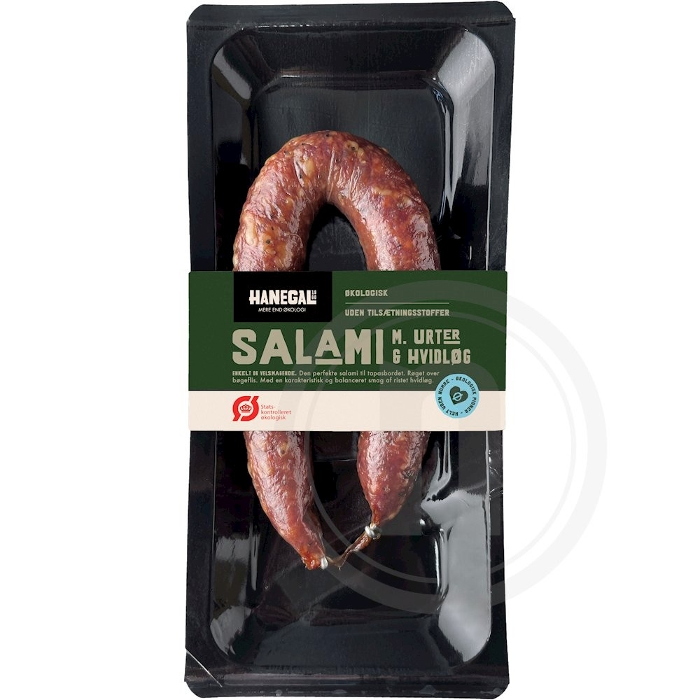 Hanegal Salami m. Urter & Hvidløg Øko.