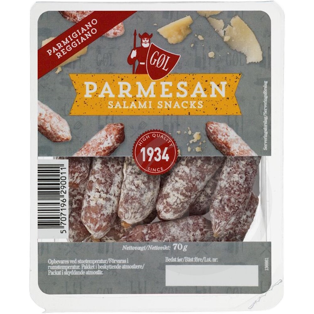 Salami snack (parmesan) fra GØL Leveret med