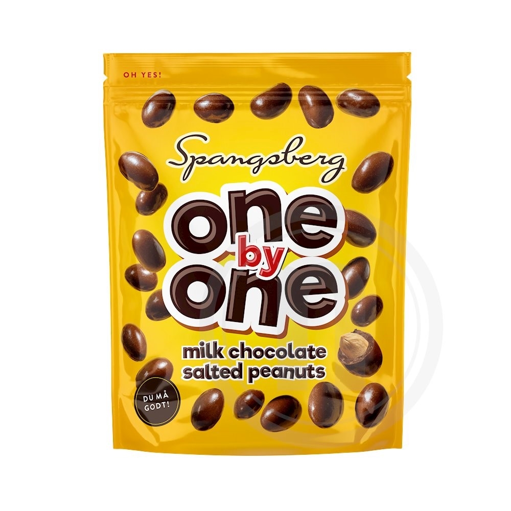 Saltede peanuts m. chokolade